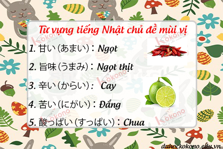 Từ vựng tiếng Nhật - chủ đề mùi vị 